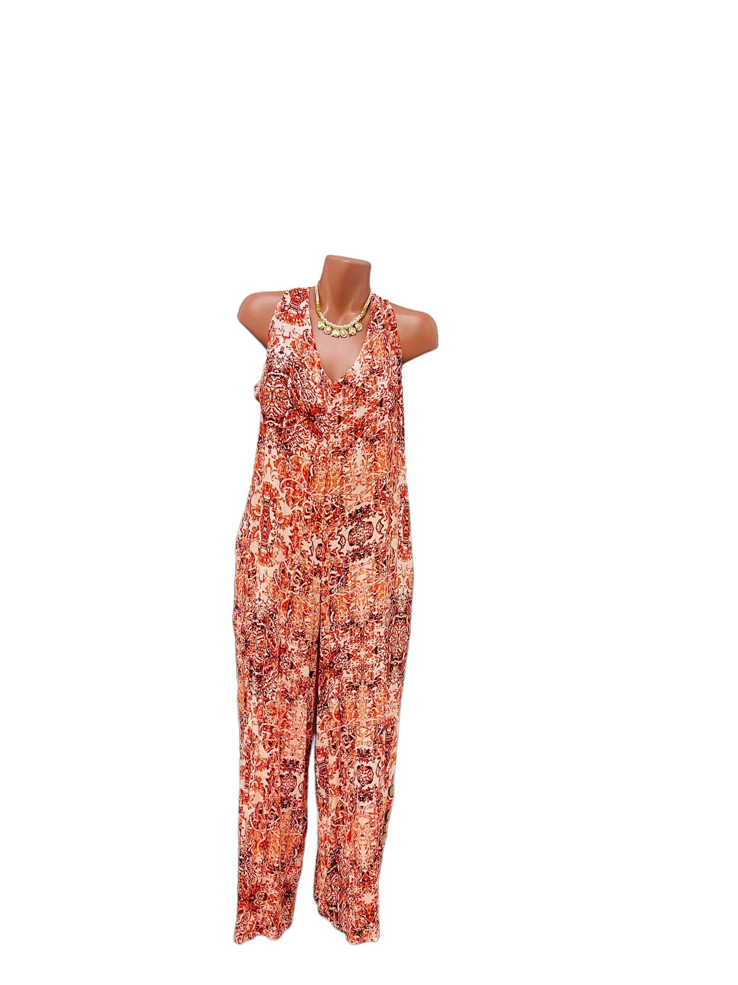 Hayla Orange Jumpsuit.