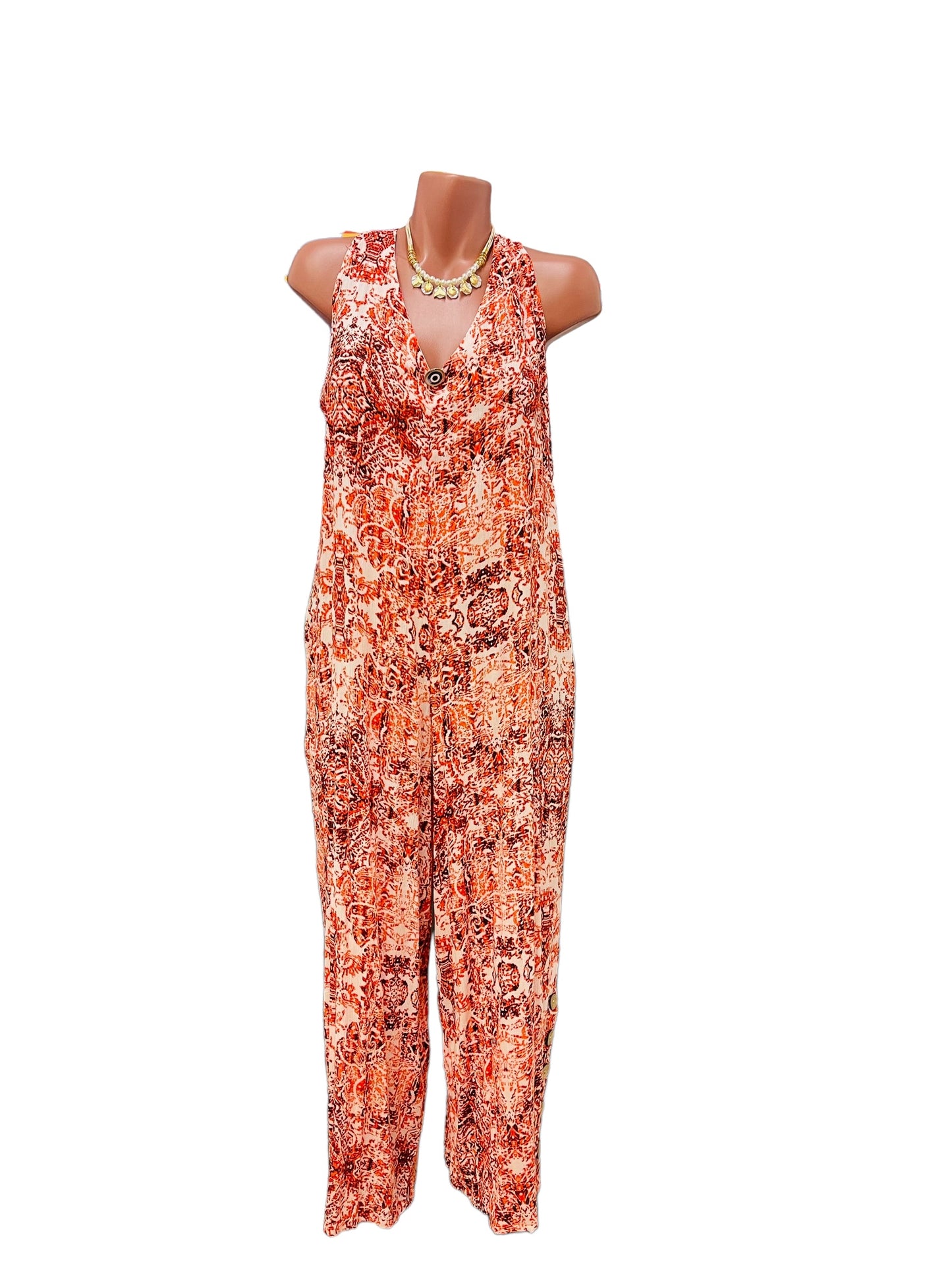 Hayla Orange Jumpsuit.