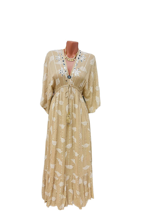 Lorena Cream Long Dress.