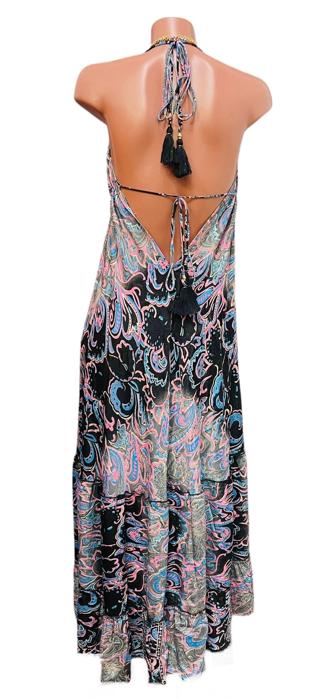 Margaret Print Paisley Long Dress.