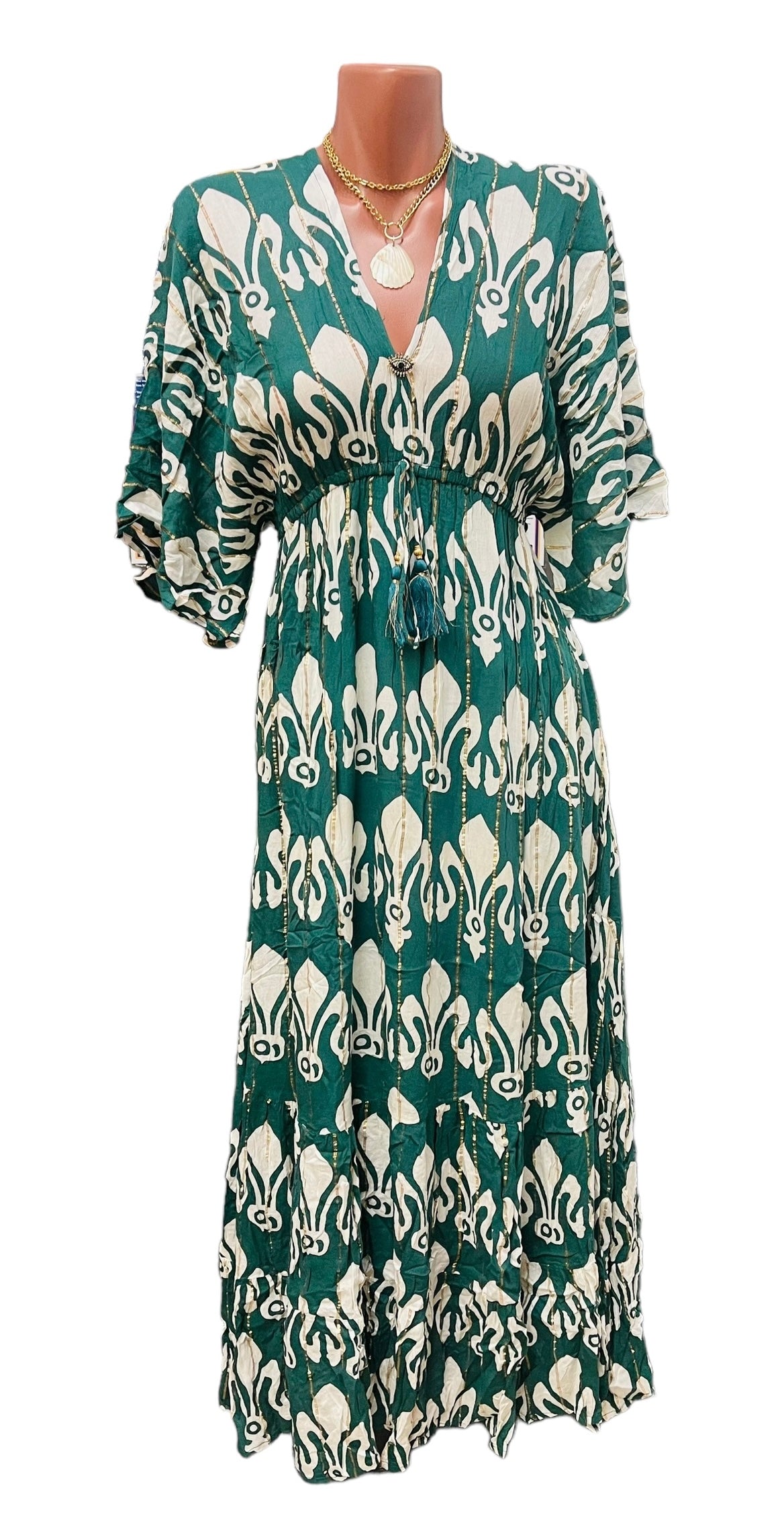 Olga Green Long Dress.