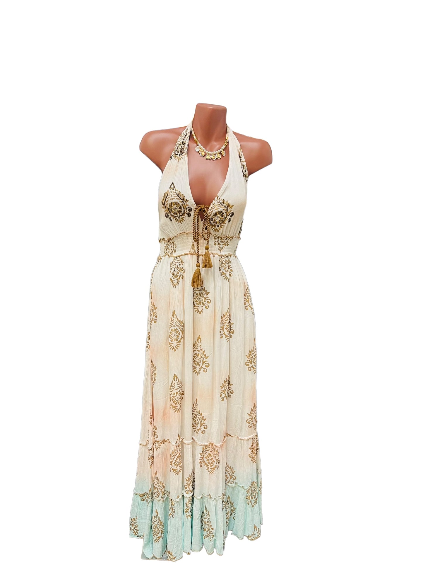 Andrea Cream Long Dress.