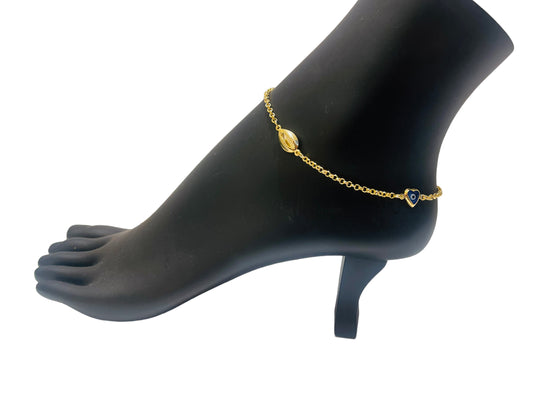 Anklet with Evil Eyes Heart