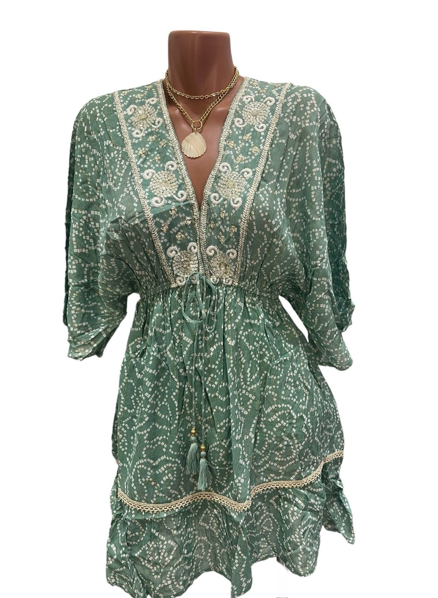 Flor Green Short Dress.