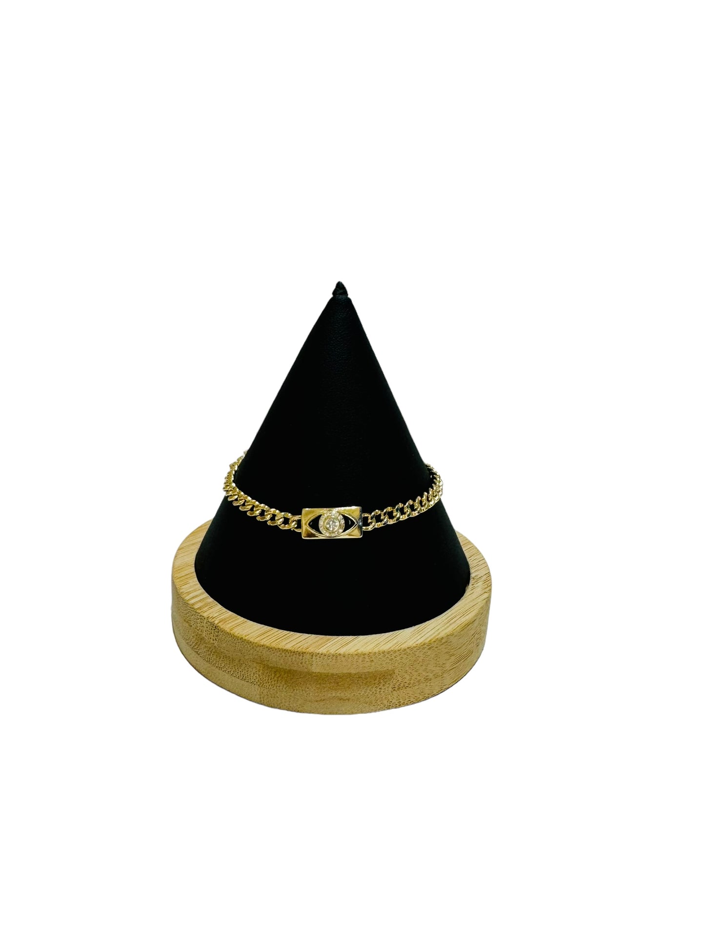 Goldfield Bracelet with Evil Eye in Black