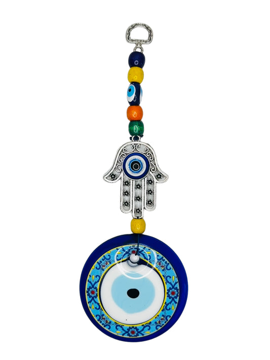 Hanging Colored Evil Eye With Hamsa