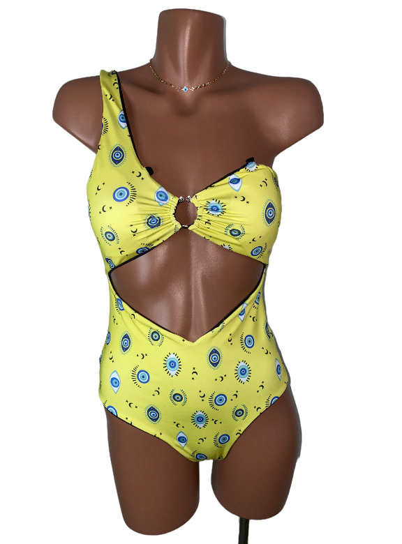 Reversible Yellow and Black Bathing Suit